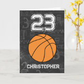 スポーツ23誕生日バスケットボール カード (黄色い花)