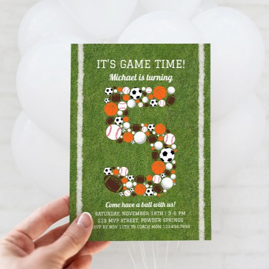 スポーツ5th誕生日パーティーへの招待 招待状