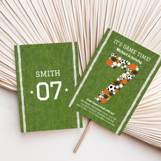 スポーツ7th誕生日パーティーへの招待 招待状