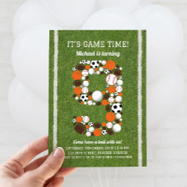 スポーツ9thバースデーパーティーへの招待 招待状