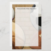 スポーツ·アルスター、バスケットボール、サッカー、サッカー 便箋 (正面/裏面)