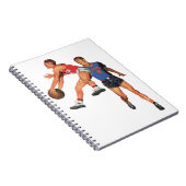 スポーツ・アート・ヴィンテージ、試合中のバスケットボール選手 ノートブック (右側)