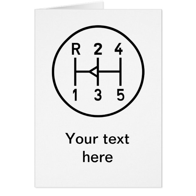 スポーツ・カーのギアのノブ、伝達転位パターン (正面)