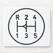 スポーツ・カーのギアのノブ、伝達転位パターン マウスパッド (正面)