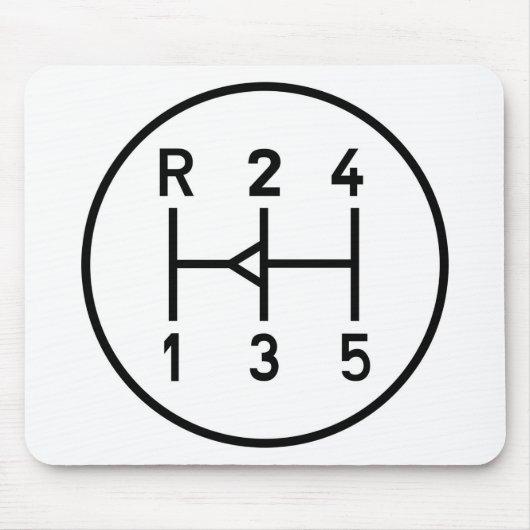 スポーツ・カーのギアのノブ、伝達転位パターン マウスパッド (正面)