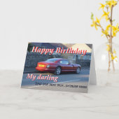 スポーツ・カーのバースデー・カード カード (黄色い花)