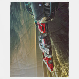 スポーツ・カーの競争のアクリルの芸術 フリースブランケット