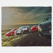 スポーツ・カーの競争のアクリルの芸術 フリースブランケット (正面(横))