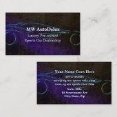 スポーツ・カーの販売会社、レザールック、様式化された車 名刺 (正面/裏面)