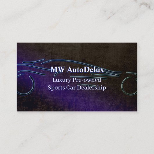 スポーツ・カーの販売会社、レザールック、様式化された車 名刺 (正面)