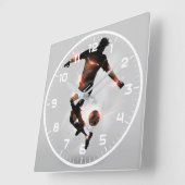スポーツ・サッカー |サッカーモダン スクエア壁時計 (傾斜)
