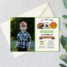 スポーツ サッカー バスケットボール フットボール 誕生日パーティー 招待状