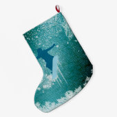 スポーツ、スノーボード ラージクリスマスストッキング (裏面 (吊り時))
