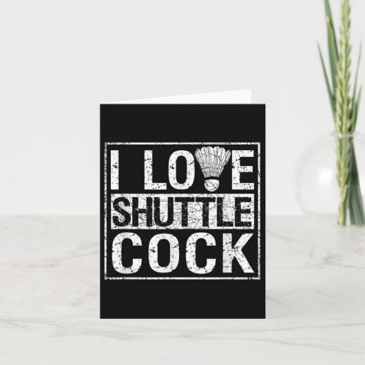 スポーツ バーディー 面白い バドミントン プレーヤー 私はシャトルが好き カード (正面)