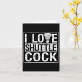 スポーツ バーディー 面白い バドミントン プレーヤー 私はシャトルが好き カード (黄色い花)