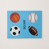 「スポーツ」パズル(子供名)。 ジグソーパズル (横)