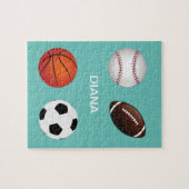 「スポーツ」パズル(子供名)。 ジグソーパズル (横)