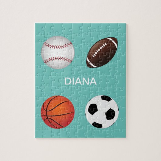 「スポーツ」パズル(子供名)。 ジグソーパズル (縦)