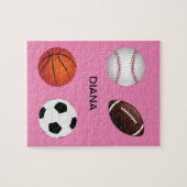 「スポーツ」パズル(子供名)。 ジグソーパズル (横)