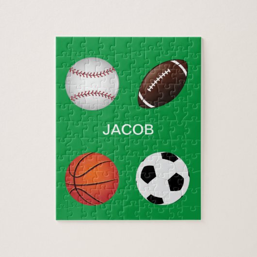 「スポーツ」パズル(子供名)。 ジグソーパズル (縦)