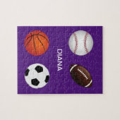 「スポーツ」パズル(子供名)。 ジグソーパズル (横)