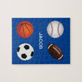 「スポーツ」パズル(子供名)。 ジグソーパズル (横)