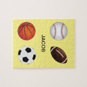 「スポーツ」パズル(子供名)。 ジグソーパズル (横)