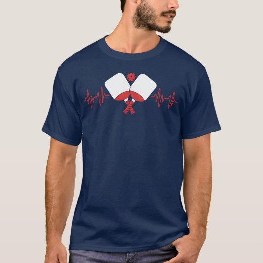 スポーツ パドル ボール ピックルボール ハートビート フレンド 楽しい Tシャツ (正面)