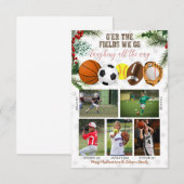 スポーツ ファミリー ホリデー フォト カード (正面/裏面)