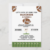 スポーツ フットボール 2歳 誕生日 8歳 招待状 (正面)