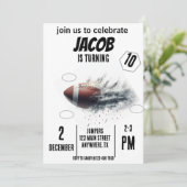 スポーツ フライング フットボール 誕生日 招待状 (スタンド正面)