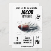 スポーツ フライング フットボール 誕生日 招待状 (正面/裏面)