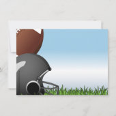 スポーツ ヘルメット/ボール/芝生 サッカー 誕生日パーティー サンキューカード (裏面)