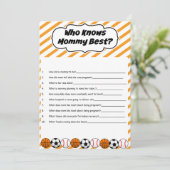 スポーツ ベイビー シャワー 誰がママのことを一番よく知っている? ゲーム 招待状 (スタンド正面)