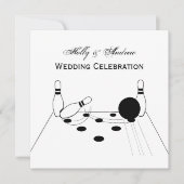 スポーツ ボウリング ボールとピン ご招待 招待状 (正面)