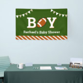 スポーツ·ボパーソナライズされたーイ·フットボール·ベビー·シャワー 横断幕 (トレードショー)