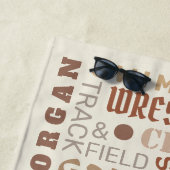 スポーツ·ワード·アート·ニュートラルズ·サマーパーソナライズされた ビーチタオル (インサイチュ)