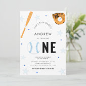 スポーツ 野球 テーマ 赤ちゃん 1歳 誕生日パーティー 招待状 (スタンド正面)