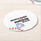 スポーツ 野球 ホームラン グリッター ブライダルシャワー ラウンドペーパーコースター (アングル)