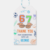スポーツ 6 7 ミームトレンド 6 7 誕生日パーティー ギフトタグ (正面)