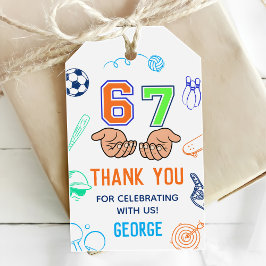 スポーツ 6 7 ミームトレンド 6 7 誕生日パーティー ギフトタグ