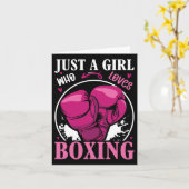 スポーツPでボクシングフィットネスを愛する女の子 カード (黄色い花)