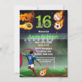 スポーツSweet sixteen誕生会 招待状 (正面)