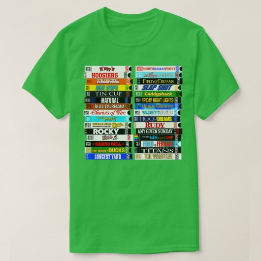 スポーツVHSスタック Tシャツ (デザイン正面)