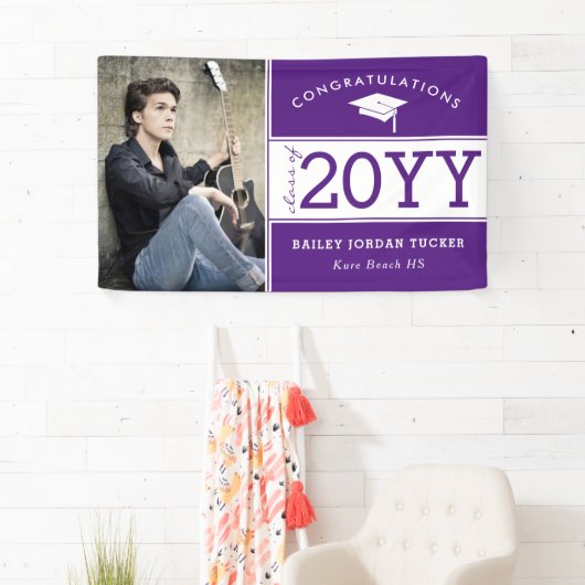 スポーテはっきりしたィパープルフォト卒業 横断幕 (インサイチュ)