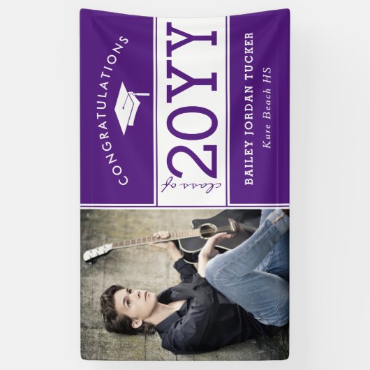 スポーテはっきりしたィパープルフォト卒業 横断幕 (縦)