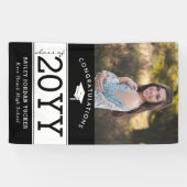 スポーテはっきりしたィ·ブラック&ホワイト·フォト卒業 横断幕 (横)