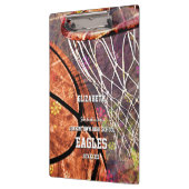 スポーティでガーリーなバスケットボールたがのピンクの紫色彼女の名前 クリップボード (左)