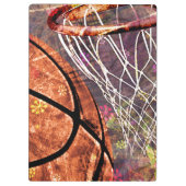 スポーティでガーリーなバスケットボールたがのピンクの紫色彼女の名前 クリップボード (裏面)