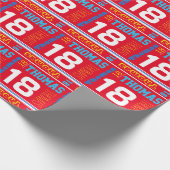 スポーティで名前入りな一流の年齢の第18誕生日の覆い ラッピングペーパー (角)